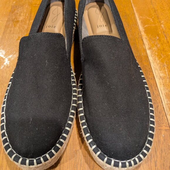 Joie Cara Platform Memory Foam Espadrilles in Black and Tan. - Picture 1 of 5
